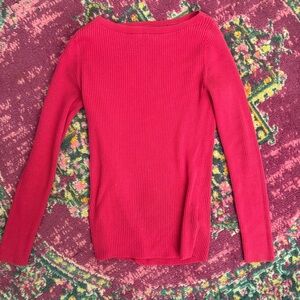 Amazon Essentials Bright Pink Ribbed Sweater
